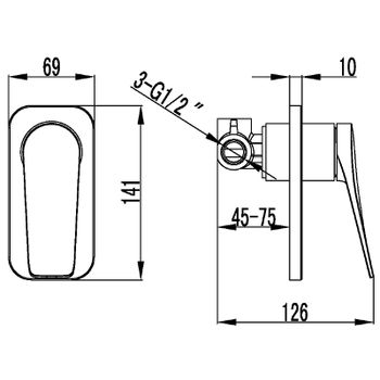 Смеситель для душа Lemark Bronx LM3723GM Графит — фото 2, Смеситель для душа