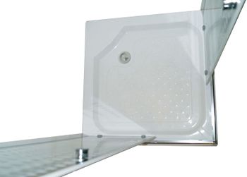 Душевой уголок Parly 80x80 ZQ8111 профиль Хром стекло прозрачное с рисунком — фото 3, Квадратные душевые уголки