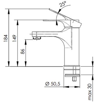 Смеситель для раковины Remer Class Line L12 Хром — фото 2, Смесители для раковины