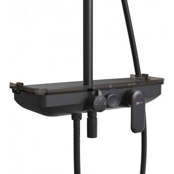 Душевая система Lemark Tropic LM7012BL Черная матовая — фото 4, Душевые стойки