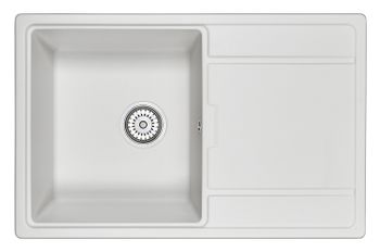 Granula-7804, АРКТИК (БЕЛЫЙ), кухонная мойка, кварц — фото 1, Кухонные мойки