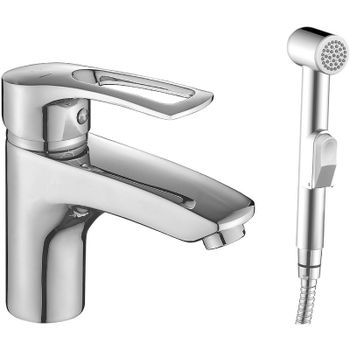 Смеситель для раковины Rossinka T40-15 с гигиеническим душем Хром — фото 1, Смесители для раковины