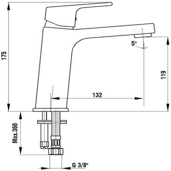 Смеситель для раковины E.C.A. Tiera 102108989EX Хром — фото 2, Смесители для раковины
