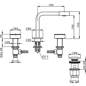 Смеситель для раковины Cisal Slim SM00102040 Черный матовый — фото 2, Смесители для раковины