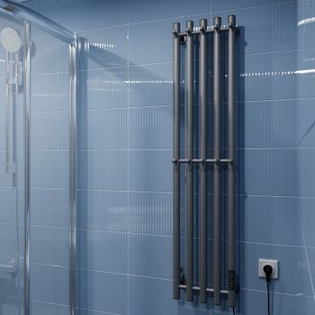 Электрический полотенцесушитель Altasan Арго 120х27 Арго12027Г Графит — фото 2, Электрические полотенцесушители