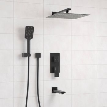 A172071 Встраиваемый комплект для ванны с верхней насадкой, лейкой и изливом — фото 2, Встраиваемые душевые комплекты