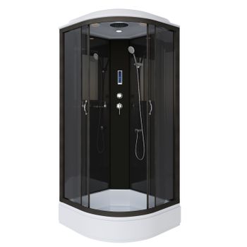 Душевая кабина Niagara Classic NG-6501-14P (90х90х215) средний поддон(26см),черный,стекло тонированн — фото 1, Душевые кабины