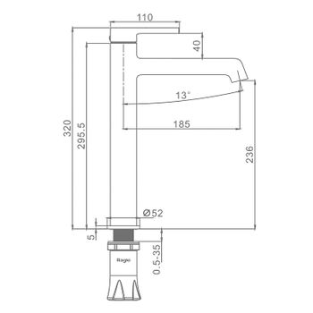 Смеситель для раковины Raglo R20.15.06 Черный матовый — фото 10, Смесители для раковины