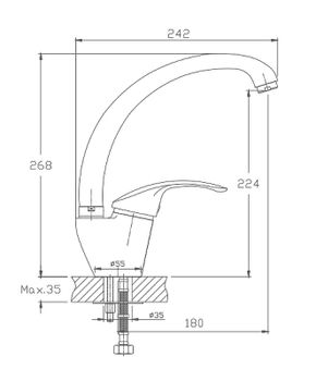 Смеситель для кухни Haiba HB4121-5 Сатин — фото 2, Смесители для кухни