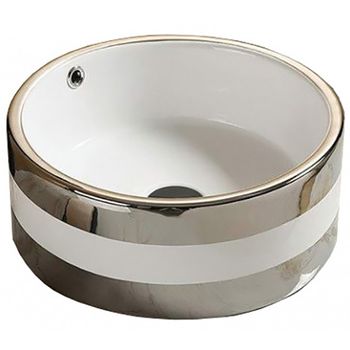 Раковина CeramaLux 42 C1056 Серебряная — фото 1, Раковины накладные