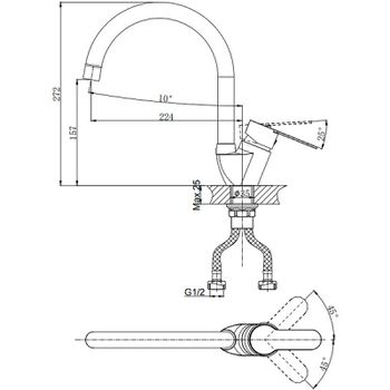 Смеситель для кухни Rush Tenerife TE2835-22 Хром — фото 2, Смесители для кухни