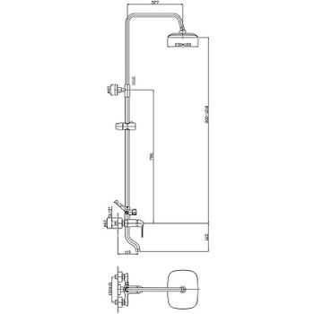 Душевая система Haiba HB2405 Хром — фото 2, Душевые стойки