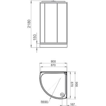 Душевая кабина Melodia della vita Jive 90x90 MB02003 без гидромассажа — фото 5, Душевые кабины