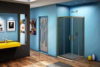 Душевой уголок Good Door Jazze CR-80-B-BR 80x80 профиль Бронза стекло тонированное — фото 3, Квадратные душевые уголки