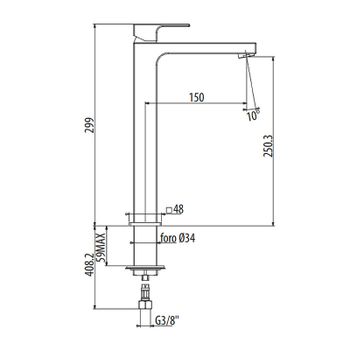 Смеситель для раковины Gattoni Kubik 2584/25C0 Хром — фото 2, Смесители для раковины