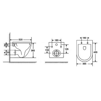 Унитаз AQUAme AQM2002L подвесной Белый глянец с сиденьем Микролифт — фото 4, Подвесные унитазы