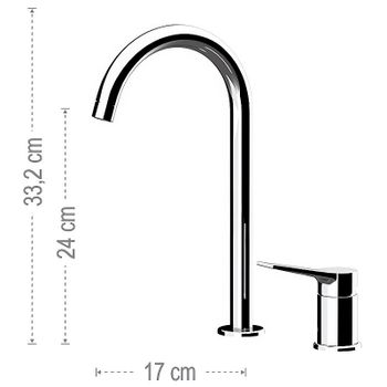 Смеситель для раковины Remer Slash SL57L Хром — фото 2, Смесители для раковины