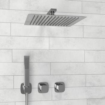 A8651.312.090.118.326.087.103  Встраиваемый комплект для душа с верхней душевой насадкой и лейкой — фото 1, Встраиваемые душевые комплекты