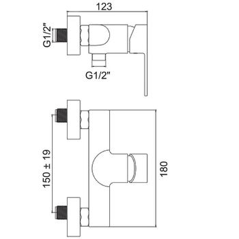Смеситель для душа Accoona H54 A8054 Хром — фото 2, Смеситель для душа