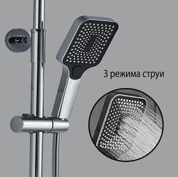 Душевая система ALMAes GaLaxy SDI-1803 с термостатом Хром — фото 7, Душевые стойки