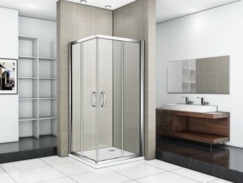 Душевой уголок Good Door Infinity CR-80-C-CH 80х80 профиль Хром стекло прозрачное — фото 2, Квадратные душевые уголки