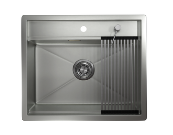Granula-KS-6051, СТАЛЬ МАТОВАЯ , стальная кухонная мойка KITCHEN SPACE — фото 1, Кухонные мойки