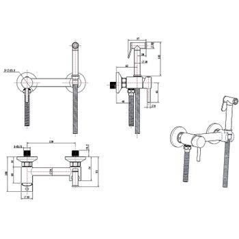 Гигиенический душ со смесителем CeramaLux DRS/001 Черный матовый — фото 3, Гигиенические души
