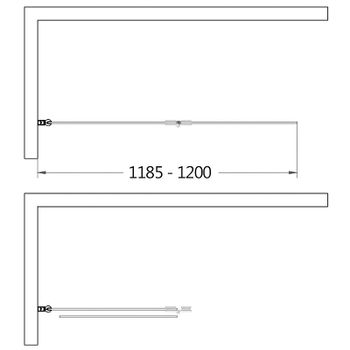 Шторка на ванну AQUAme 120 AQM2852B профиль Хром стекло прозрачное — фото 4, Шторки для ванной распашные