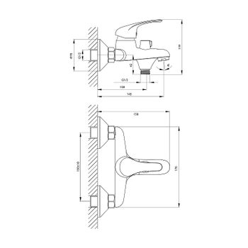 Смеситель для ванны Rossinka A35-30 Хром — фото 2, Смеситель для ванны