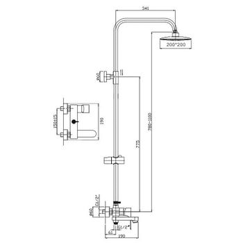 Душевая система Haiba HB24816-3 Пепельный — фото 2, Душевые стойки