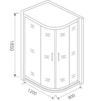 Душевой уголок Good Door Infinity R-120-G-CH 120x80 профиль Хром стекло Грейп — фото 3, Асимметричные душевые уголки