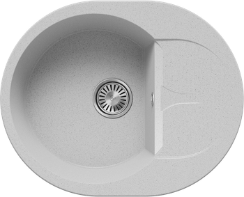 Кухонная мойка Polygran ATOL-620 (№314 Светло-серый) — фото 1, Кухонные мойки