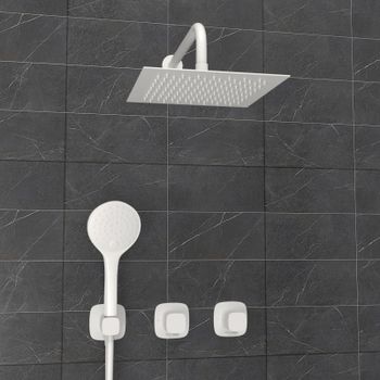A9551.266.146.254.328.156.155  Встраиваемый комплект для душа с верхней душевой насадкой и лейкой — фото 1, Встраиваемые душевые комплекты