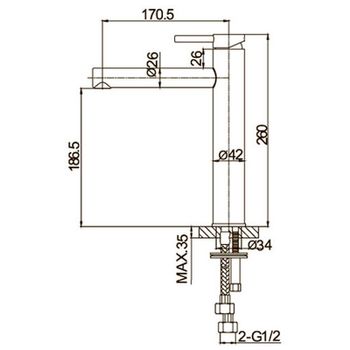 Смеситель для раковины Caprigo Don 53-023-BRG Золото матовое — фото 2, Смесители для раковины