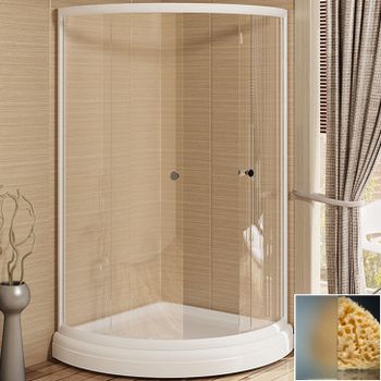 Душевой уголок Radomir 90x90 1-09-1-0-0-0011 профиль Белый стекло матовое — фото 1, Душевые уголки четверть круга