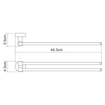 Donau K-9431 Держатель полотенец двойной — фото 4, Полотенцедержатели