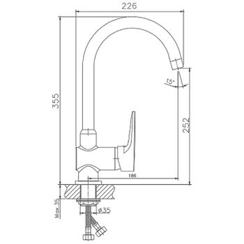 Смеситель для кухни Haiba HB4068 Хром — фото 2, Смесители для кухни
