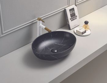 Раковина-чаша CeramaLux 52 78166MBM Черная матовая — фото 2, Раковины накладные
