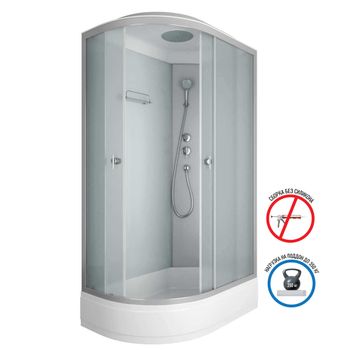 Душевая кабина Niagara Eco E120/80/26R/MT (120х80х215) средний поддон(26см),стекло матовое,4 места — фото 1, Душевые кабины