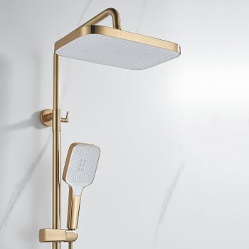 Душевая система Rose R18G R1836G Золото матовое — фото 8, Душевые стойки