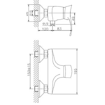 Смеситель для душа Haiba HB2001 Хром — фото 2, Смеситель для душа