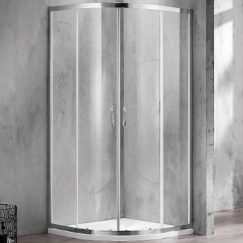 Душевой уголок Azario Milton 90х90 AZ-ND2142 900 профиль Серебро стекло прозрачное — фото 2, Душевые уголки четверть круга