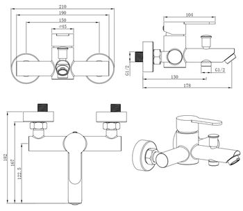 Смеситель для ванны ESKO Orlando OL 54 Никель — фото 3, Смеситель для ванны
