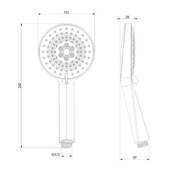 Ручной душ Lemark LM8127C Хром — фото 2, Лейки для душа