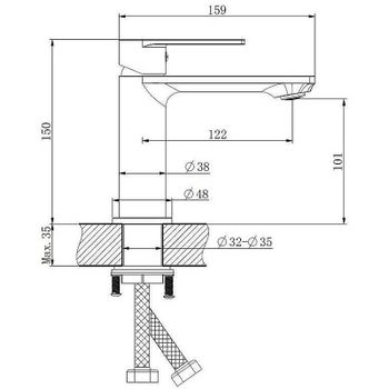 Смеситель для раковины Haiba HB10639-3 Оружейная сталь — фото 2, Смесители для раковины