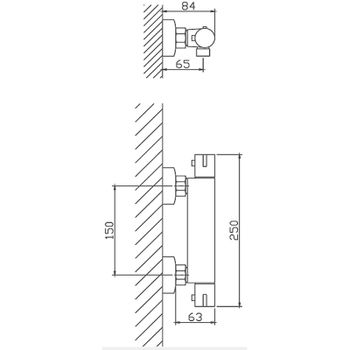 Смеситель для душа Haiba HB20809 с термостатом Хром — фото 2, Смеситель для душа
