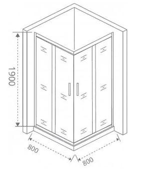 Душевой уголок Good Door Cofe CR-80-C-B 80x80 КФ00005 профиль Черный стекло прозрачное — фото 2, Квадратные душевые уголки