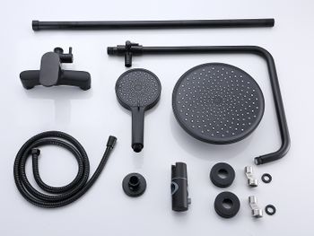 Душевая система Bond B01-8188 Черная матовая — фото 9, Душевые стойки