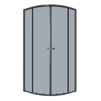 Душевое ограждение Niagara Eco NG-1007-14T (90х90х190) четверть круга,раздвижное,черный,стекло тонир — фото 3, Душевые уголки четверть круга