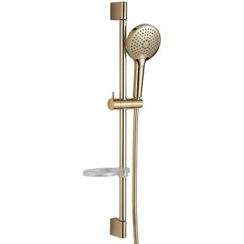 Душевой гарнитур AQUAme AQM8101BG Шлифованное золото — фото 1, Душевые гарнитуры